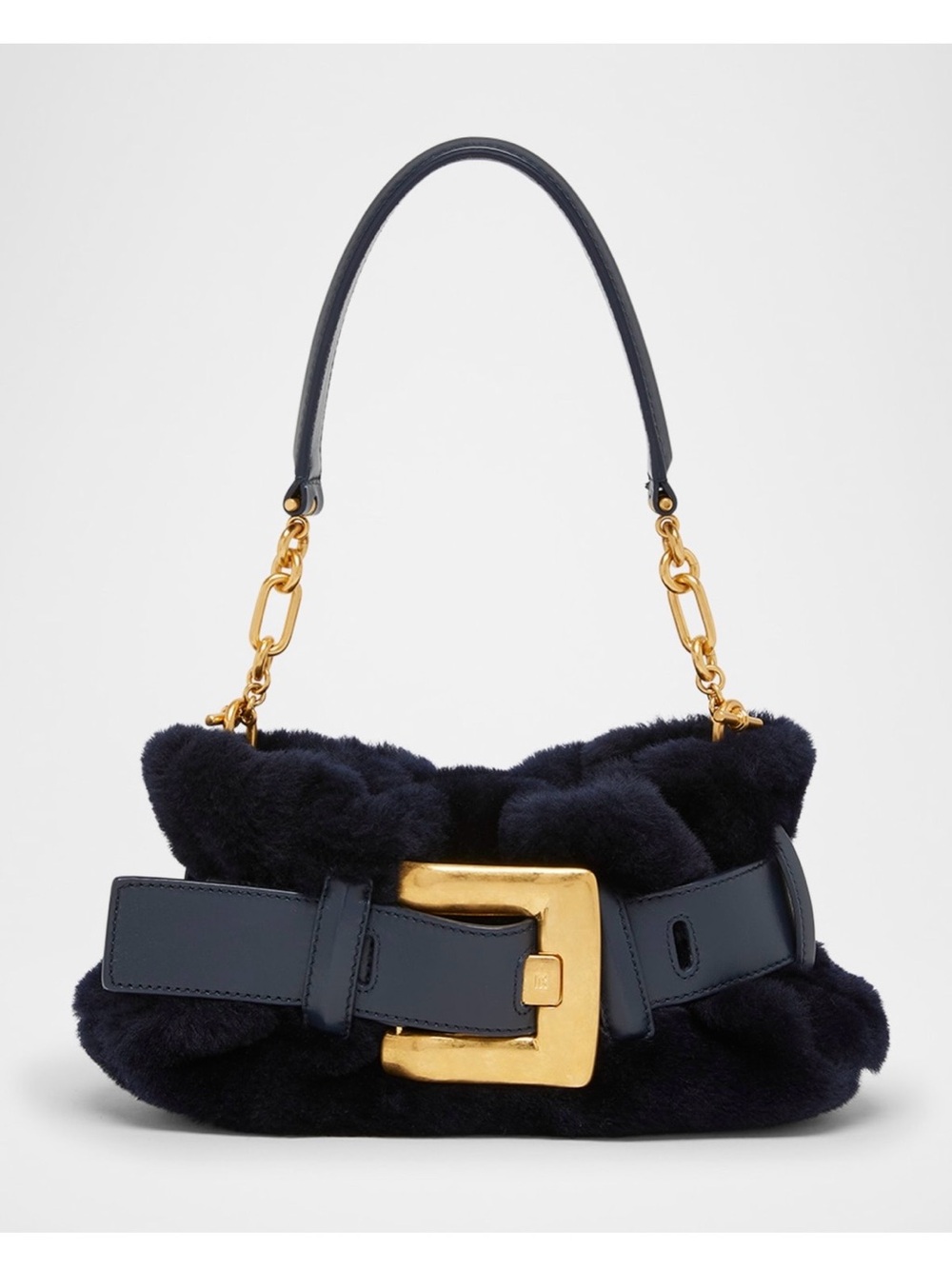 Balmain Mini Anthem Bag In Shearling